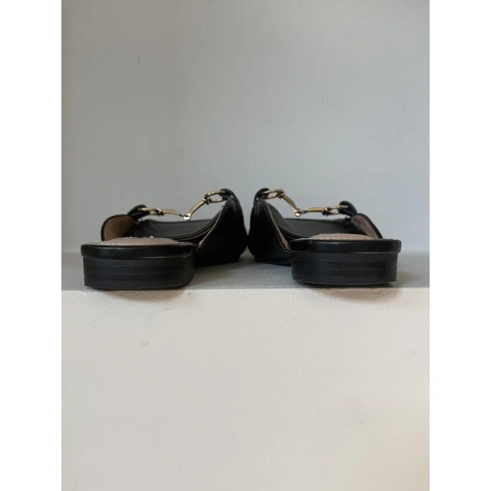 Cushionaire Yoga Mule Loafers Size 8 Black Horsebit Slip On Comfort Flats